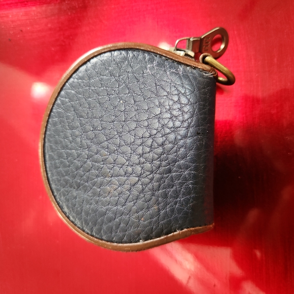 riri Vintage Dooney & Bourke Navy & British Tan BIG Duck Coin Purse Mini Wallet. - Picture 2 of 4